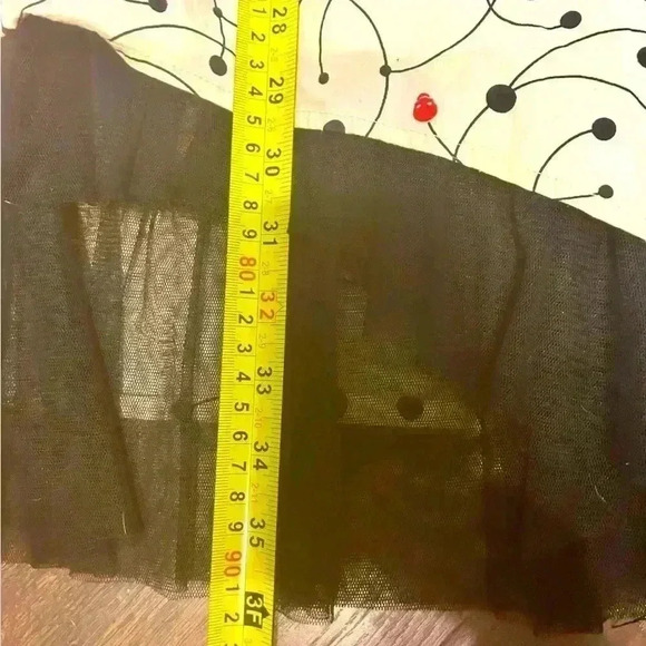 Sourpuss Retro‎ Pinup Style Womens M Red Skulls Empire Waist Tulle Lined Dress - Picture 9 of 12